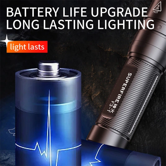 Superfire Đèn pin thu phóng dạng ống lồng F3-T 600 lumens chiến thuật