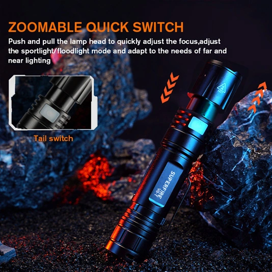 Superfire Đèn pin zoom bỏ túi V8-T đèn pin SOS