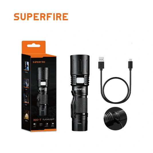 Đèn pin Led superfire X60-T 2000 lumens có thể thu phóng