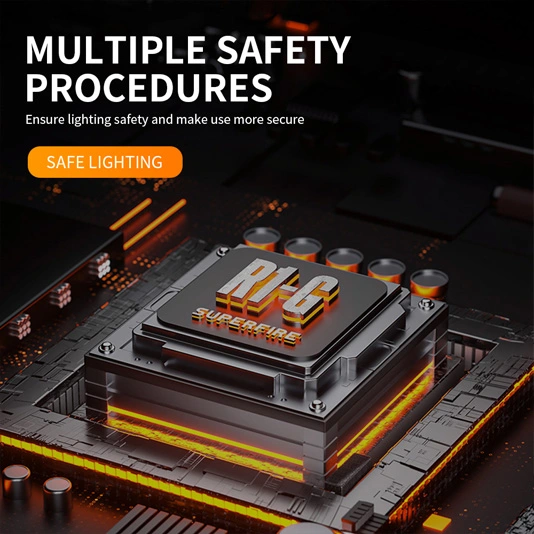 Superfire Đèn pin sạc được loại USB công suất cao có thể phóng to R1-G 2300 lumens