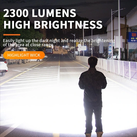 Superfire Đèn pin sạc được loại USB công suất cao có thể phóng to R1-G 2300 lumens