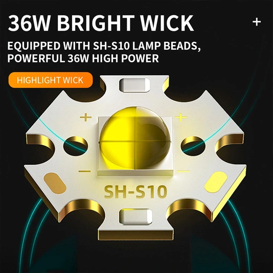 Superfire Đèn pin sạc được loại USB công suất cao có thể phóng to R1-G 2300 lumens