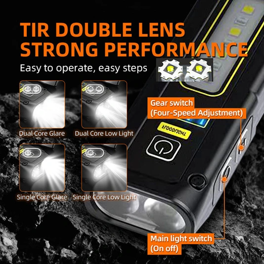 Superfire Đèn pin COB nam châm nhỏ ef01 470 lumens