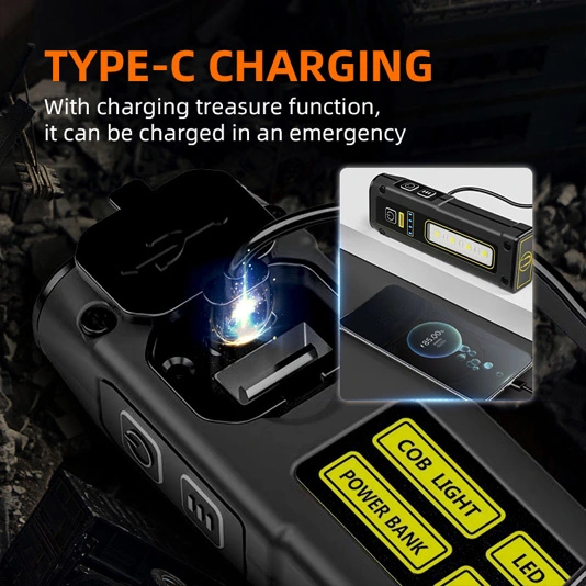 Superfire Đèn pin COB nam châm nhỏ ef01 470 lumens