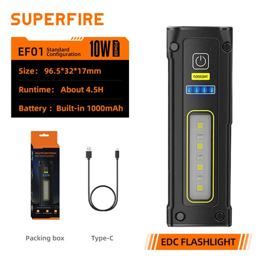 Superfire Đèn pin COB nam châm nhỏ ef01 470 lumens