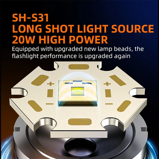 Đèn pin sạc superfire Y5 1200 lumens 20W kèm sạc dự phòng