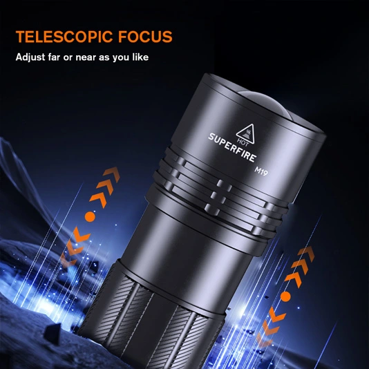 Đèn pin tầm xa superfire M19 có thể phóng to