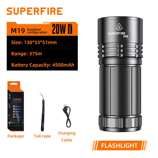 Đèn pin tầm xa superfire M19 có thể phóng to