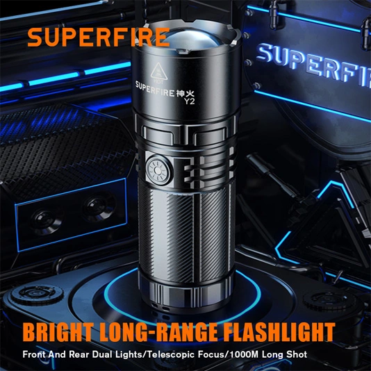Superfire Đèn pin đường dài công suất cao Y2 1355 lumens có thể sạc lại