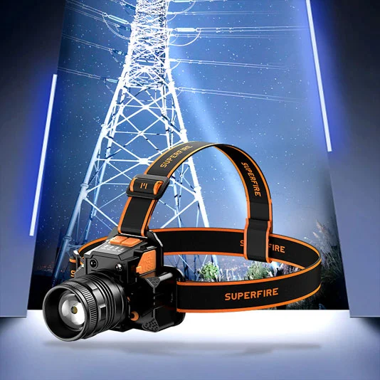 Đèn pha phóng đại superfire HL58 có thể sạc lại