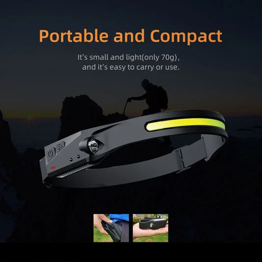 Đèn pha superfire hl65 Series có thể sạc lại với cảm biến chuyển động