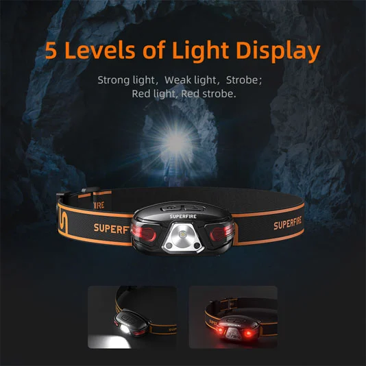 Đèn pha sạc superfire hl63