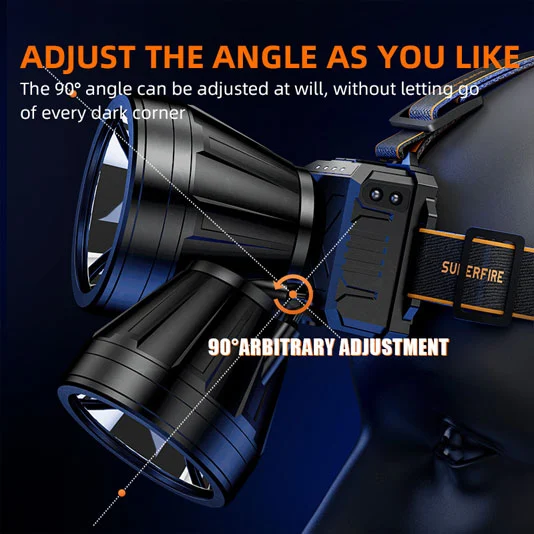 Đèn pha sạc được cảm biến chuyển động superfire hl82