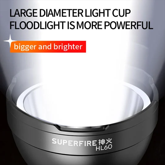 Đèn pha LED công suất cao superfire hl60 có thể sạc lại