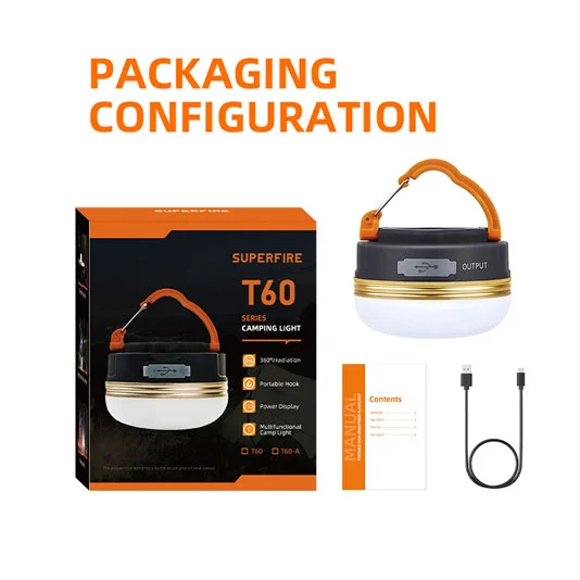 Đèn cắm trại sạc dự phòng superfire T60/T60-A
