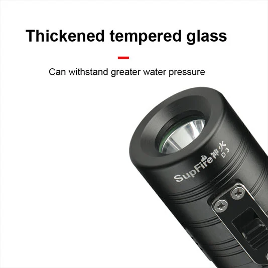 Superfire Đèn pin lặn chống nước sạc được mạnh mẽ D3