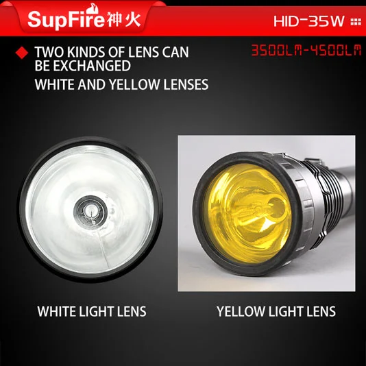 Superfire Đèn pin Xenon HID nhỏ 35W 3500 Lumen