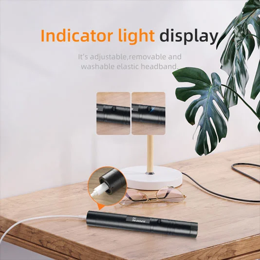 Superfire J02 Đèn pin Led nhỏ có thể sạc lại với con trỏ laser