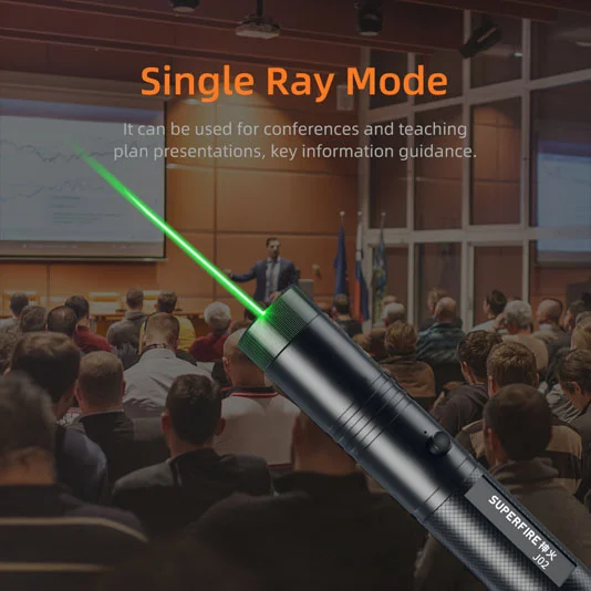 Superfire J02 Đèn pin Led nhỏ có thể sạc lại với con trỏ laser