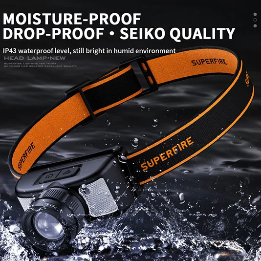 Đèn pha superfire hl91 310 lumen với đèn trắng và đỏ