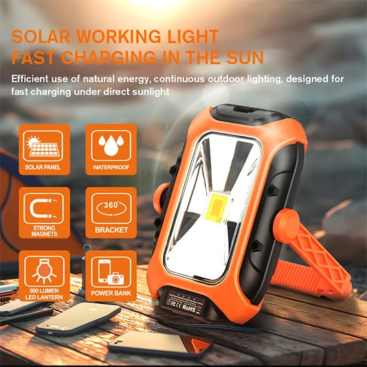 Đèn làm việc từ tính năng lượng mặt trời superfire GM05