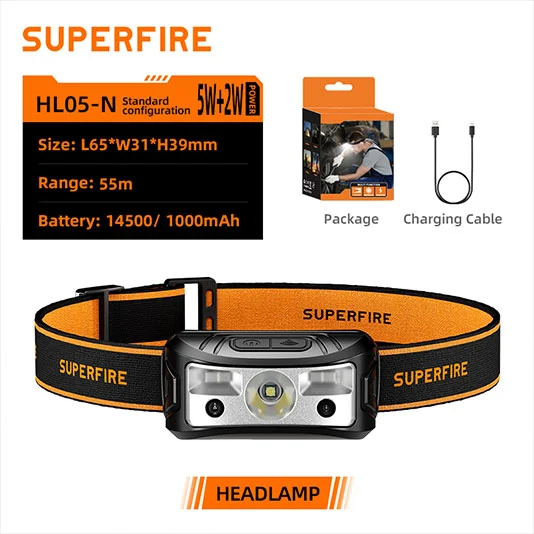 Đèn pha cảm biến LED superfire HL05-N
