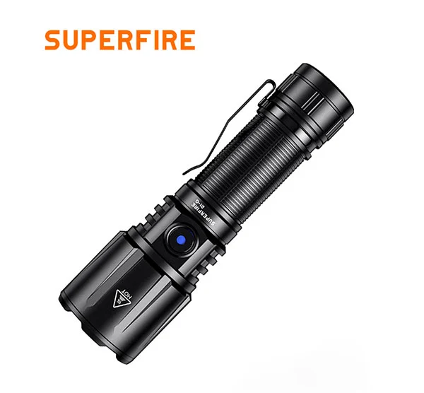 Superfire Đèn pin sạc được loại USB công suất cao có thể phóng to R1-G 2300 lumens
