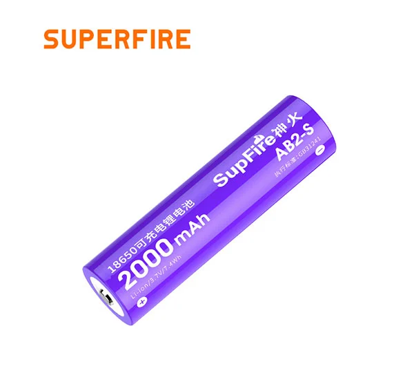 Superfire AB2-S 18650 pin 2000mAh 3.7 volt pin lithium có thể sạc lại