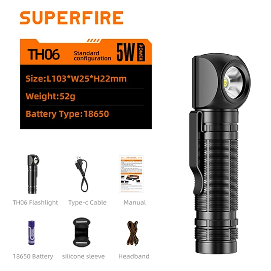 Đèn pha từ tính superfire TH06