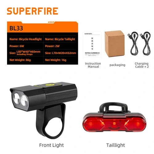 Đèn pha xe đạp superfire BL33